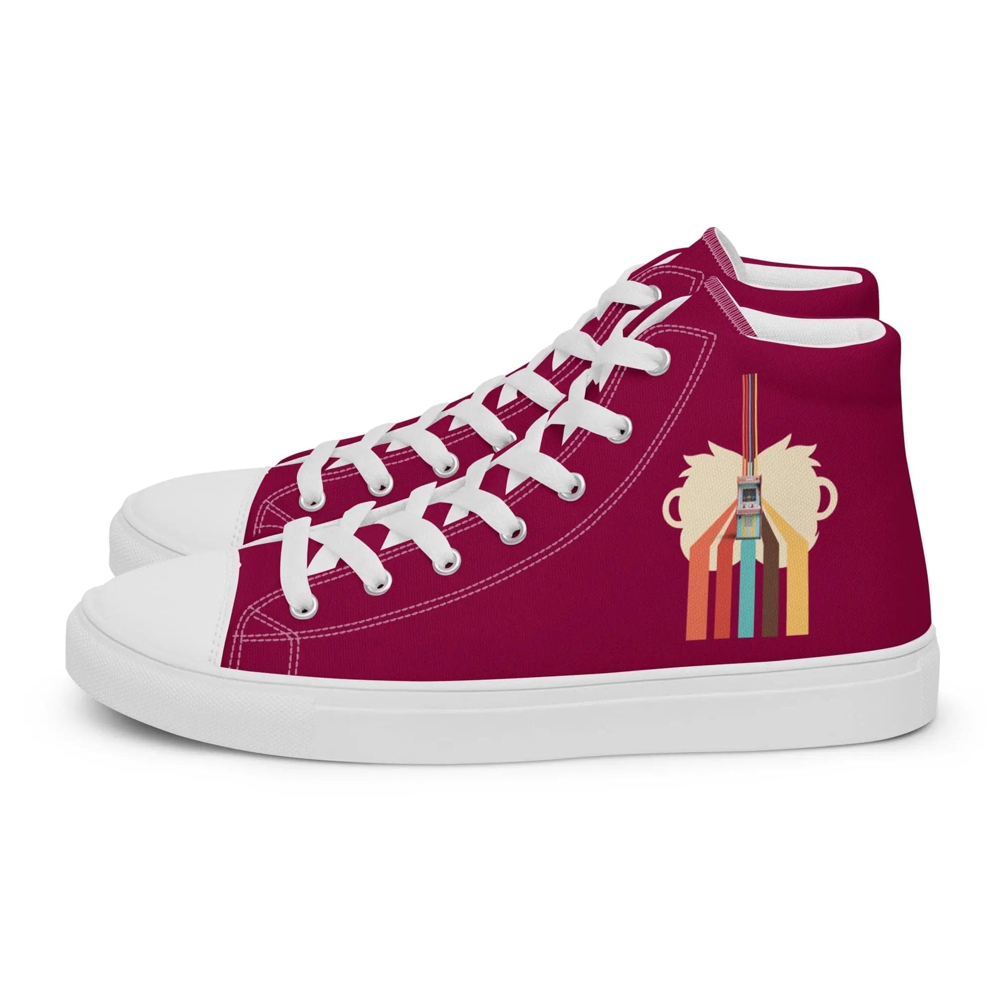 80's Revival: Modern Aesthetics. Arcade. Male High top canvas. - Pair Of Monkeys