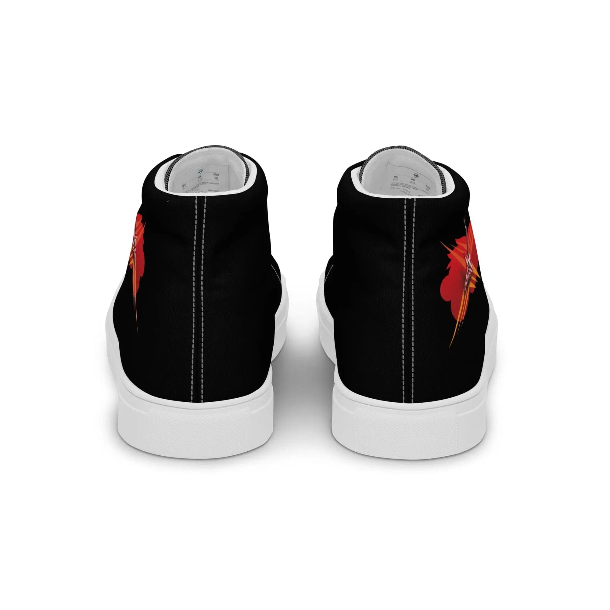 80's Revival: Modern Aesthetics. Flying V Guitar, Percy Style. Male High top canvas. - Pair Of Monkeys