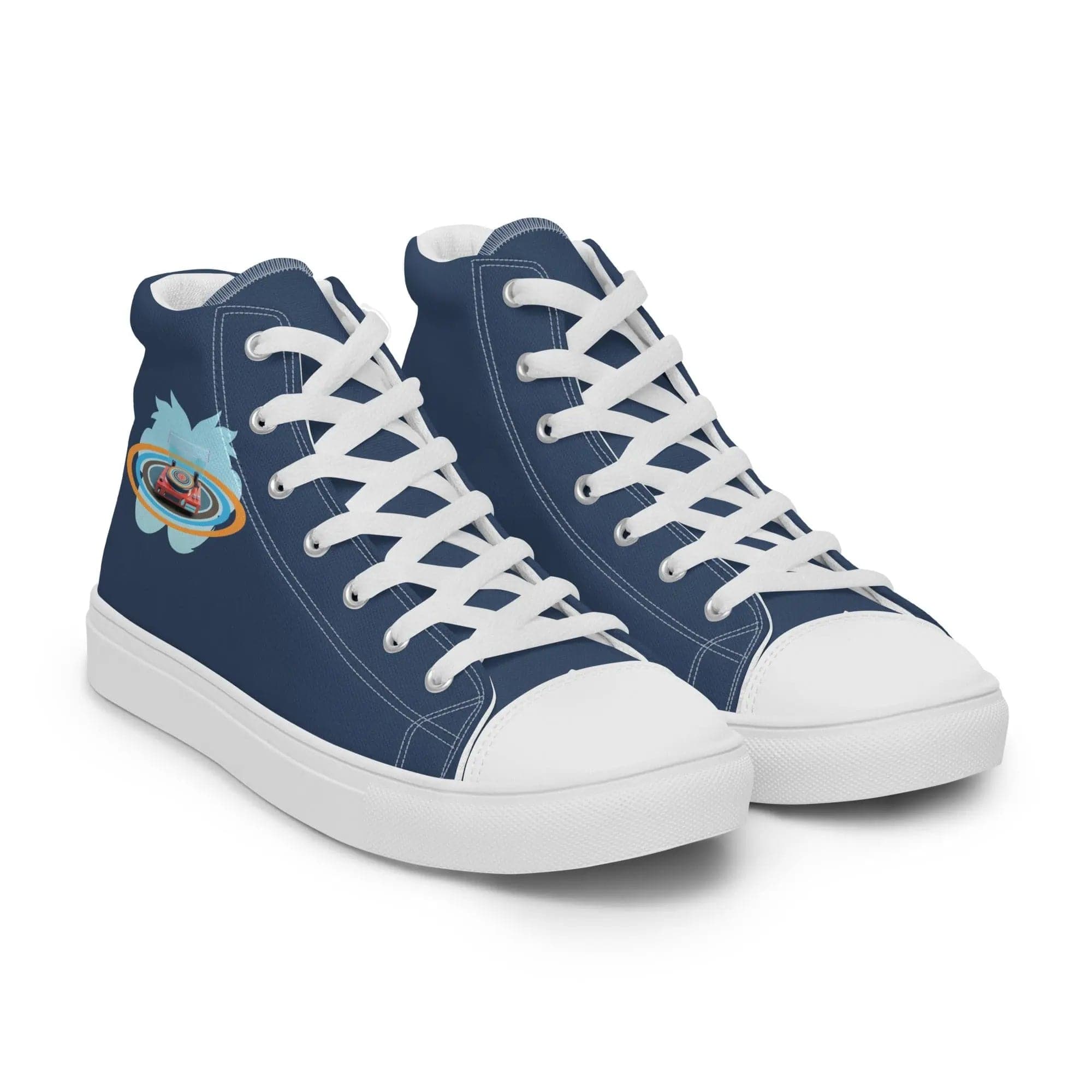 80's Revival: Modern Aesthetics. Turntable. Male High top canvas. - Pair Of Monkeys
