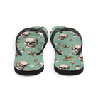 Artistic Fusion: Original Patterned  Design. Flip Flops. Skulls. P2 - Pair Of Monkeys