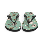 Artistic Fusion: Original Patterned  Design. Flip Flops. Skulls. P2 - Pair Of Monkeys
