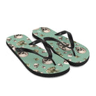 Artistic Fusion: Original Patterned  Design. Flip Flops. Skulls. P2 - Pair Of Monkeys