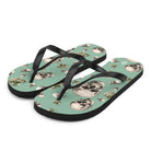 Artistic Fusion: Original Patterned  Design. Flip Flops. Skulls. P2 - Pair Of Monkeys
