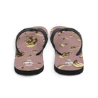 Artistic Fusion: Original Patterned  Design. Flip Flops. Surf Monkey - Pair Of Monkeys