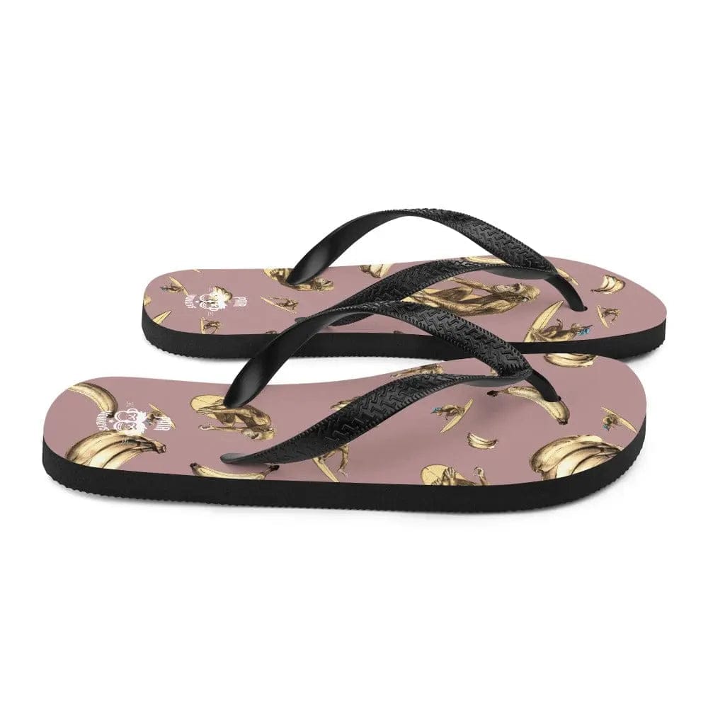 Artistic Fusion: Original Patterned  Design. Flip Flops. Surf Monkey - Pair Of Monkeys