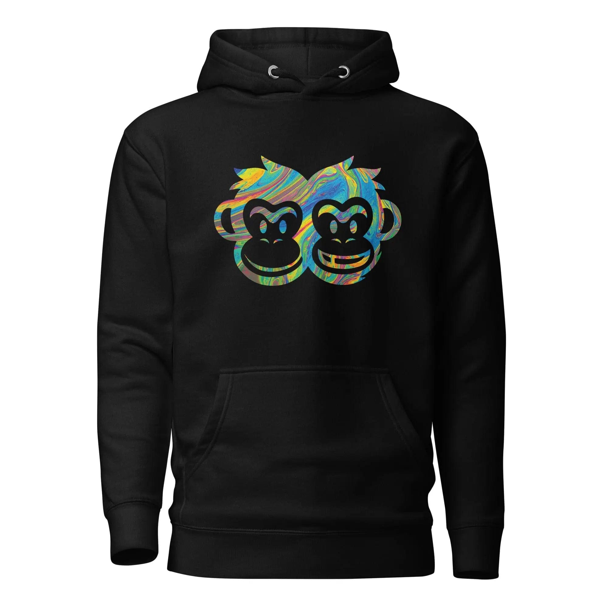 Artistic Fusion: Original Patterned Designs. Hoodie. P2 - Pair Of Monkeys