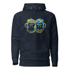 Artistic Fusion: Original Patterned Designs. Hoodie. P2 - Pair Of Monkeys