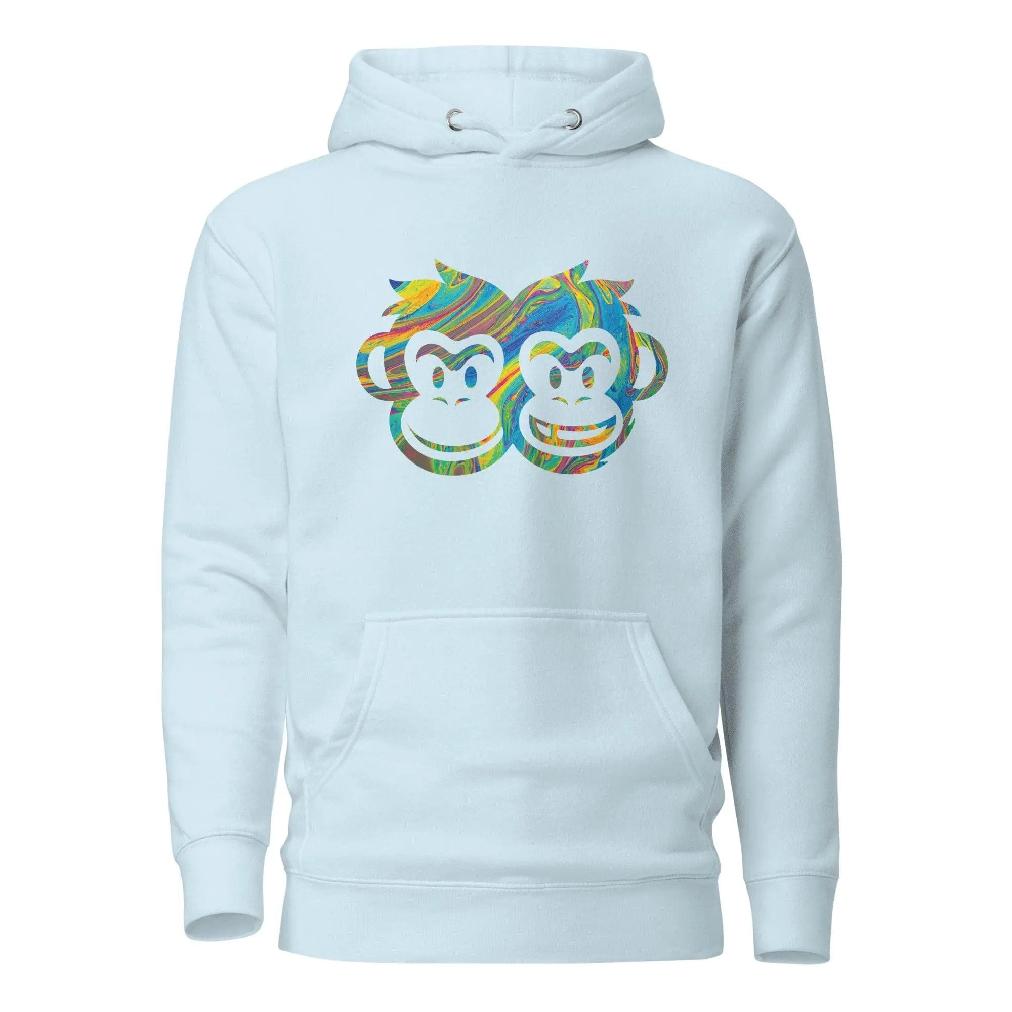 Artistic Fusion: Original Patterned Designs. Hoodie. P2 - Pair Of Monkeys