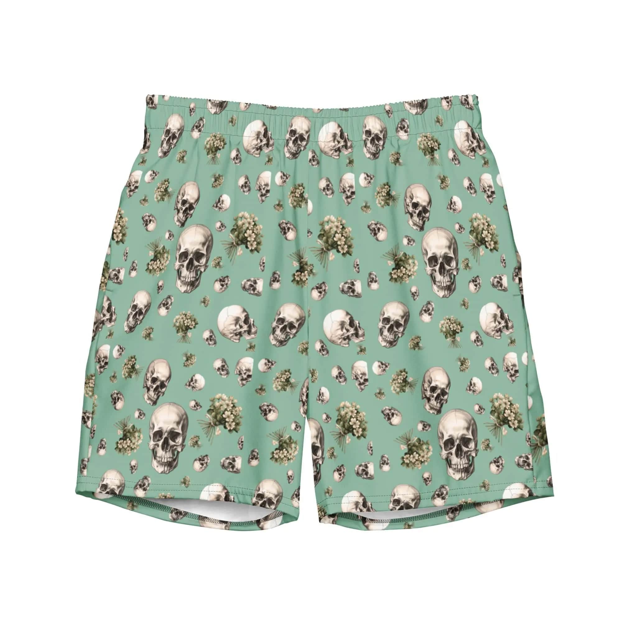 Artistic Fusion: Original Patterned Designs. Male Swim trunk. Skulls. P2 - Pair Of Monkeys