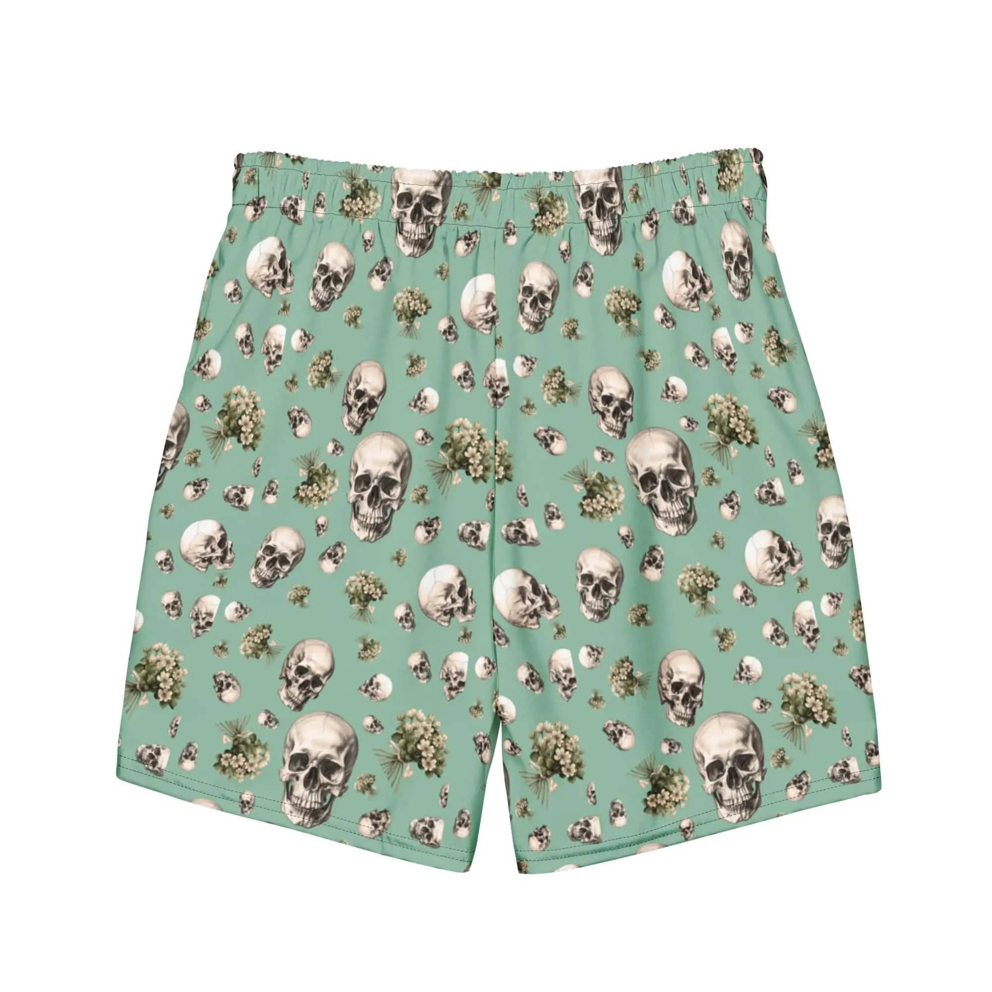 Artistic Fusion: Original Patterned Designs. Male Swim trunk. Skulls. P2 - Pair Of Monkeys