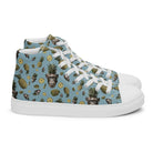 Artistic Fusion: Original patterned design. Pineapple Monkey. Men’s high top. - Pair Of Monkeys