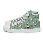 Artistic Fusion: Original patterned design. Skulls & Flowers. Men’s high top. - Pair Of Monkeys