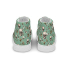 Artistic Fusion: Original patterned design. Skulls & Flowers. Men’s high top. - Pair Of Monkeys