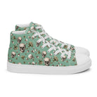 Artistic Fusion: Original patterned design. Skulls & Flowers. Men’s high top. - Pair Of Monkeys
