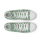 Artistic Fusion: Original patterned design. Skulls & Flowers. Men’s high top. - Pair Of Monkeys