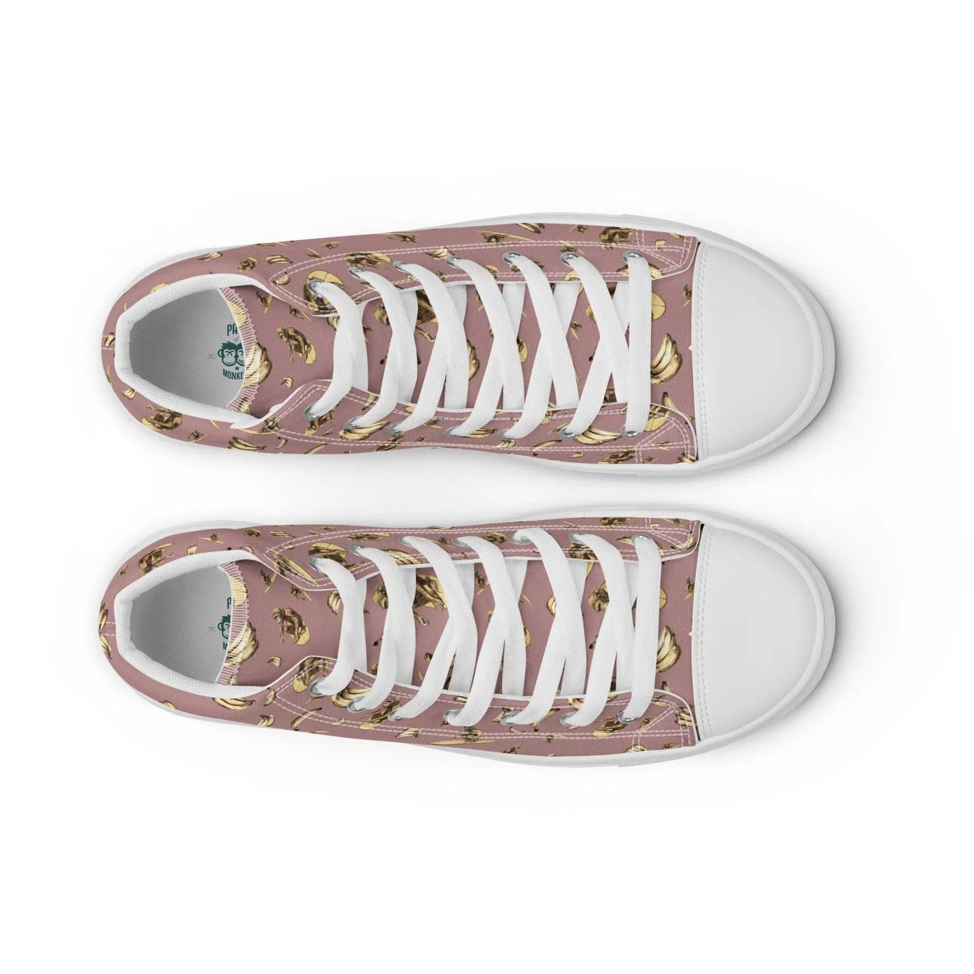 Artistic Fusion: Original patterned design. Surf Monkey. Men’s high top. - Pair Of Monkeys