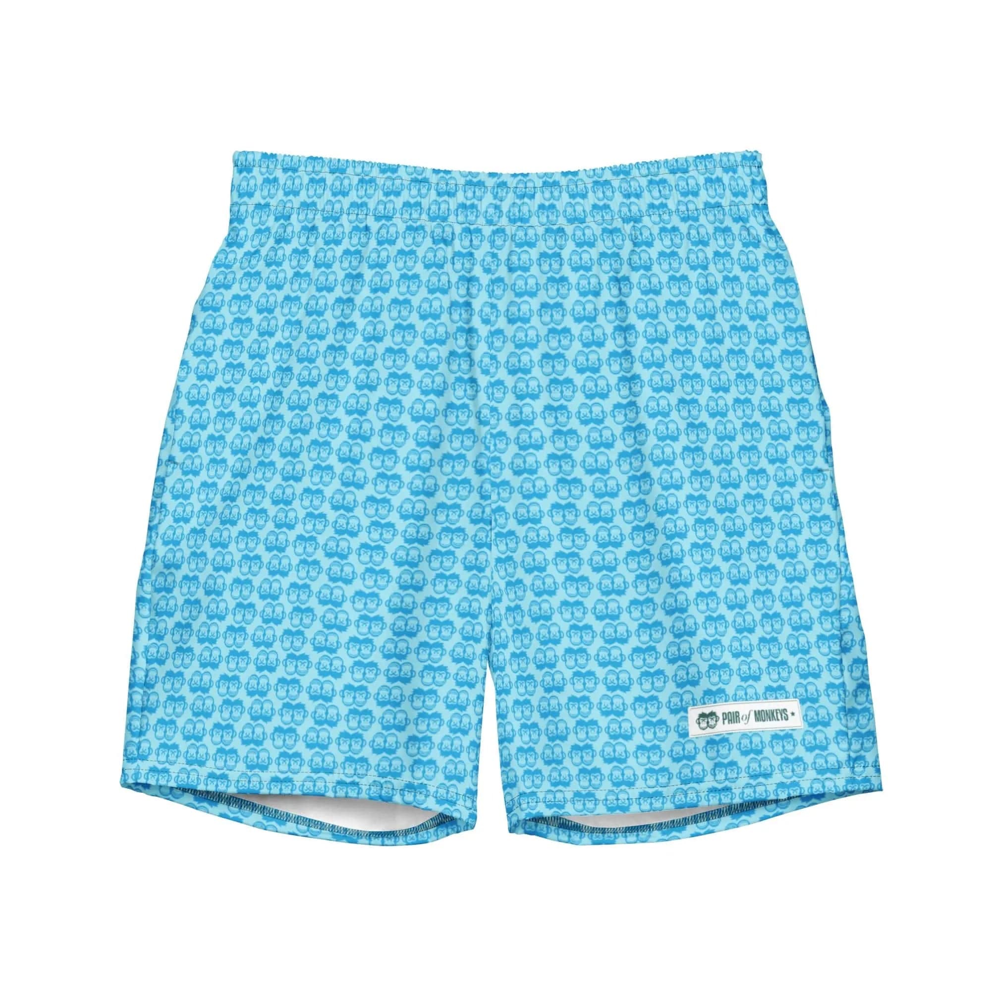 MB: Pattern Men's swim trunks - Soft Blue - Pair Of Monkeys