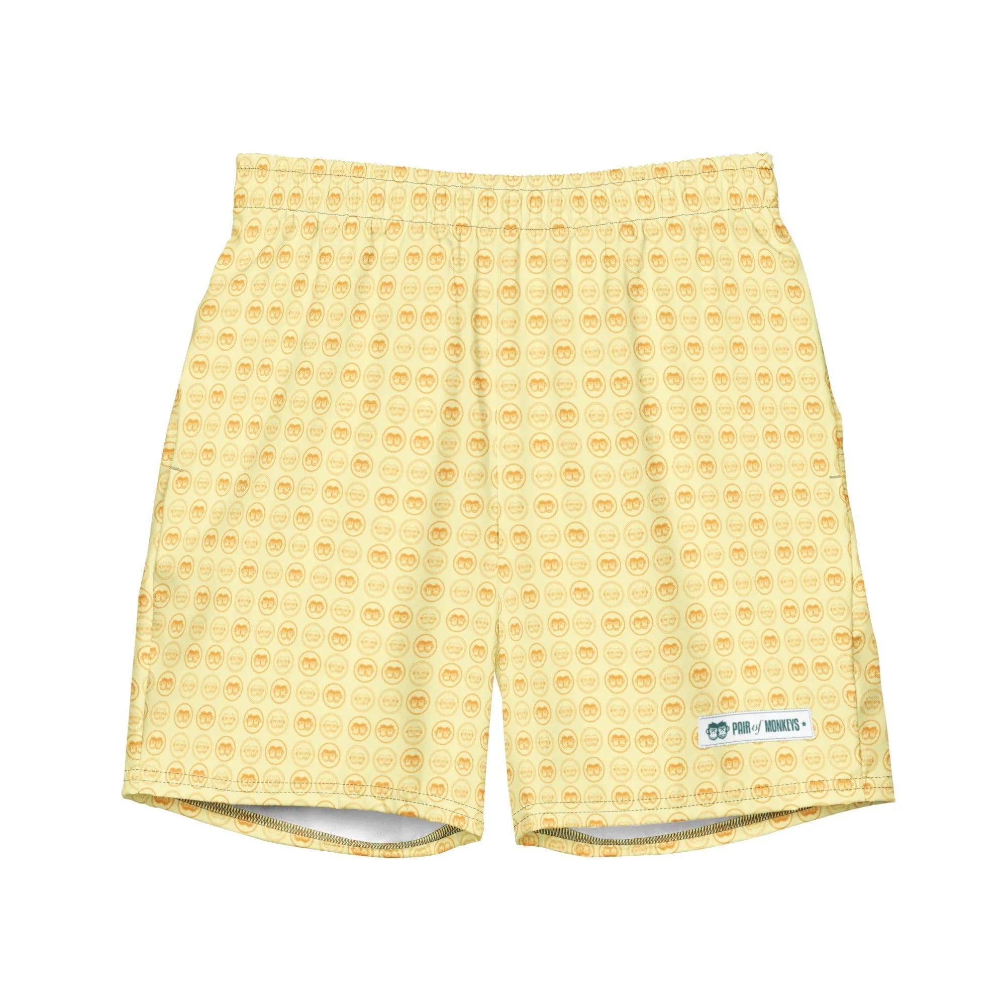 MB: Patterned Men's swim trunks - Yellow - Pair Of Monkeys