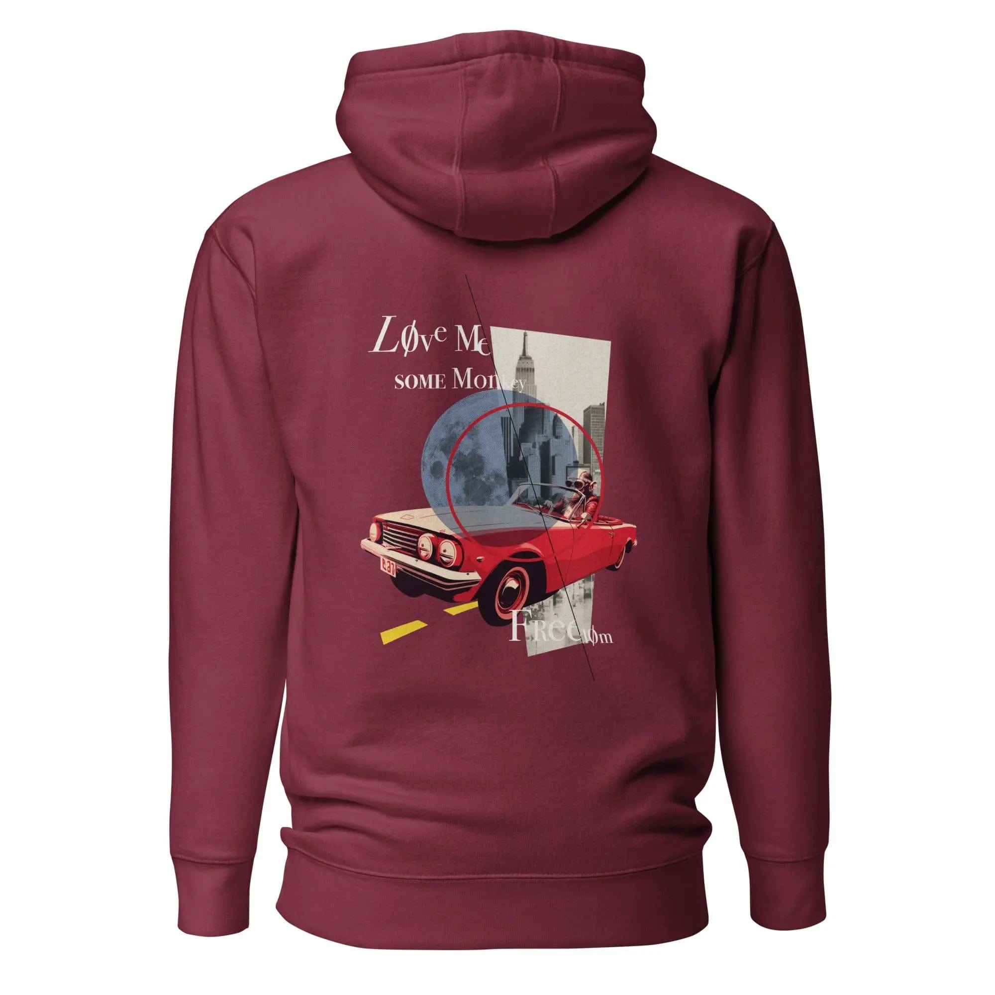 Mixed Up: Front and Back Design, original Monkey Freedom collage Hoodie. P2 - Pair Of Monkeys