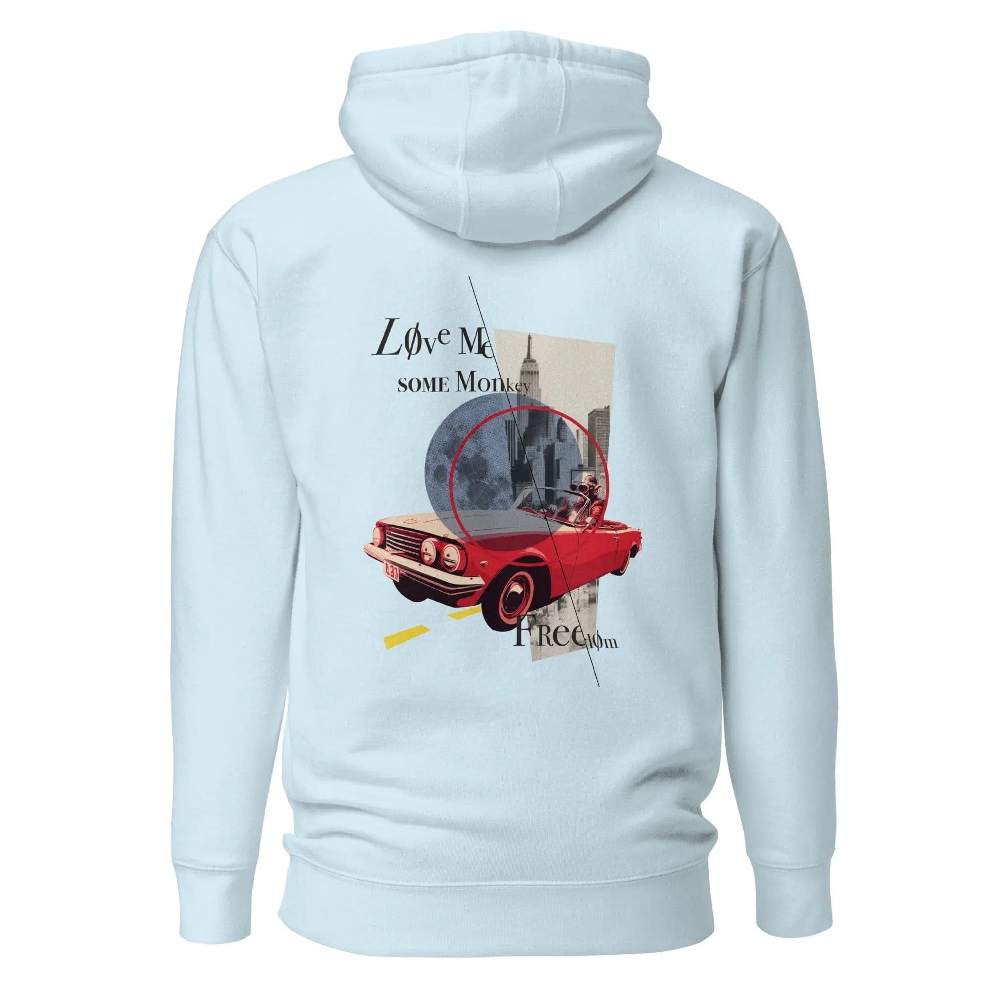 Mixed Up: Front and Back Design, original Monkey Freedom collage Hoodie. P2 - Pair Of Monkeys