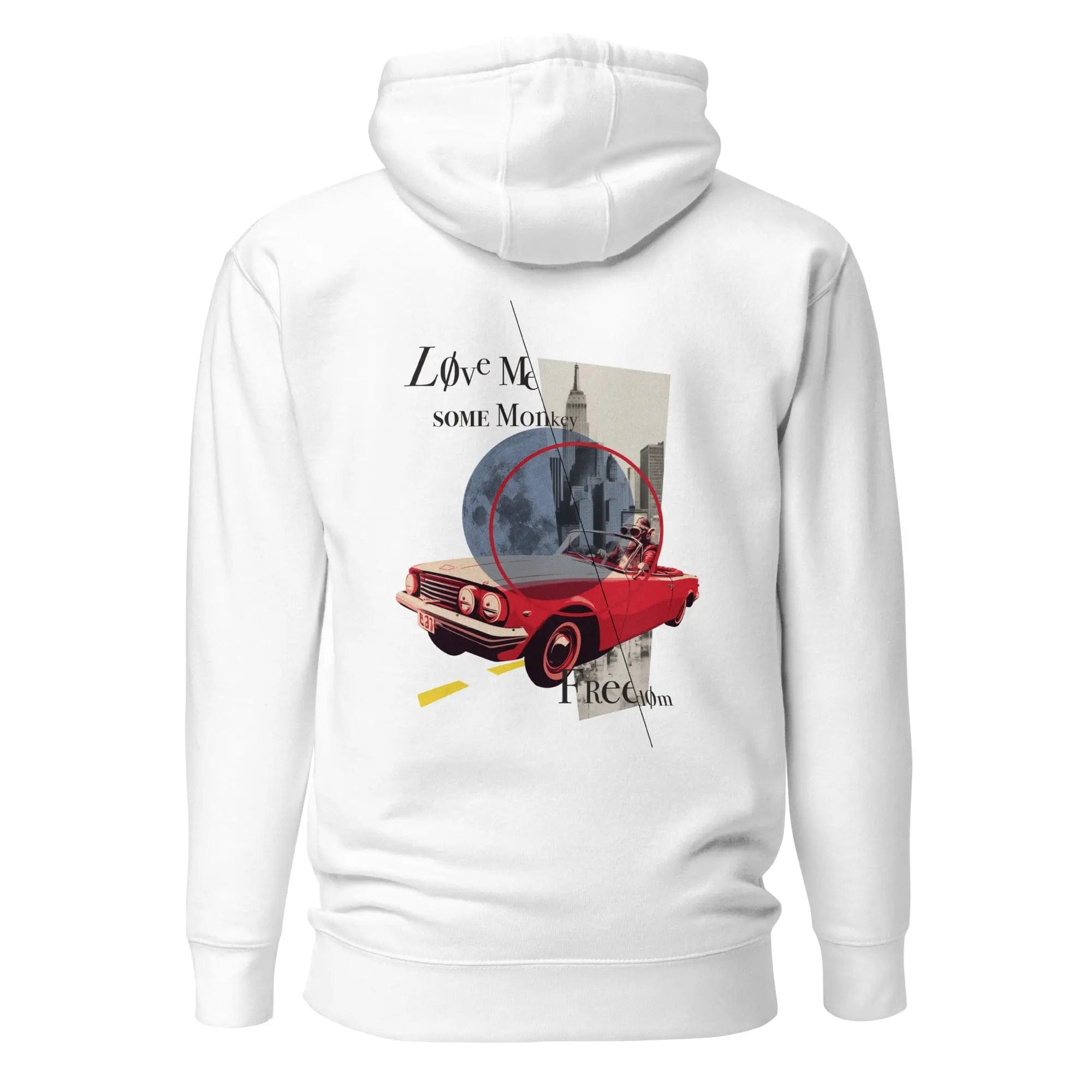 Mixed Up: Front and Back Design, original Monkey Freedom collage Hoodie. P2 - Pair Of Monkeys