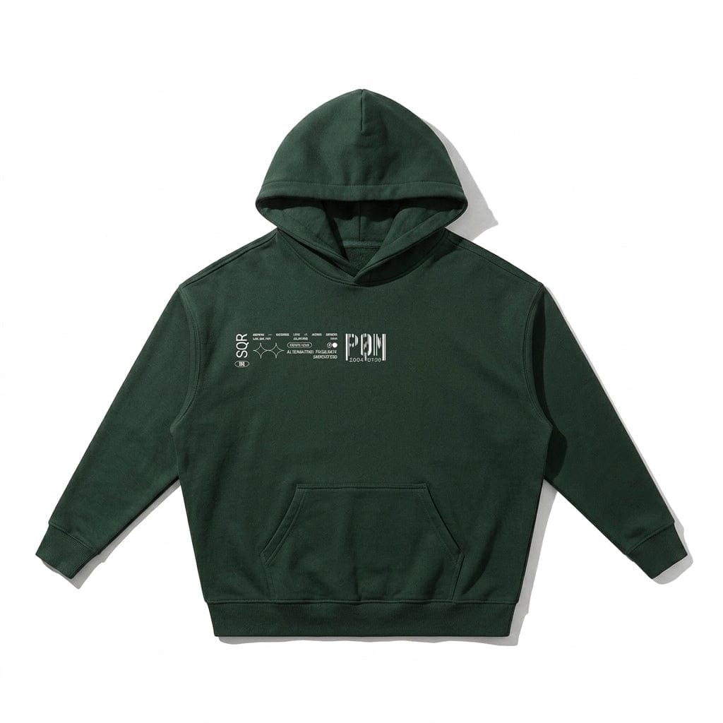 PØM ESSENTIALS — Drop-Shoulder Hoodie | 430gsm Cotton-Poly Pair Of Monkeys