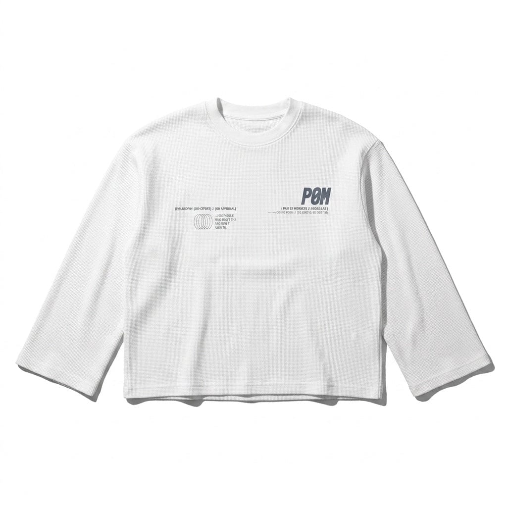 PØM ESSENTIALS — Unisex Waffle Raw Edge T-Shirt | 220gsm Cotton Blend Pair Of Monkeys