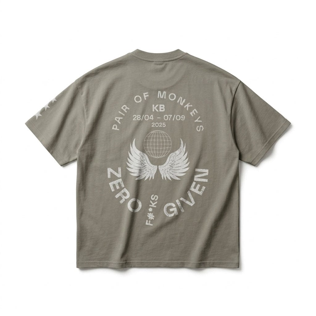 PØM ESSENTIALS — T-Shirt | 330gsm Cotton Pair Of Monkeys