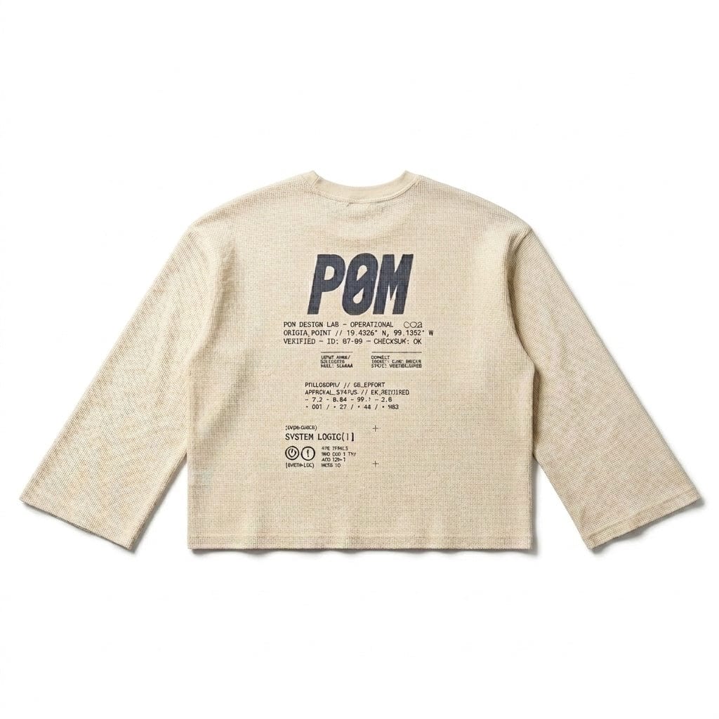 PØM ESSENTIALS — Unisex Waffle Raw Edge T-Shirt | 220gsm Cotton Blend Pair Of Monkeys