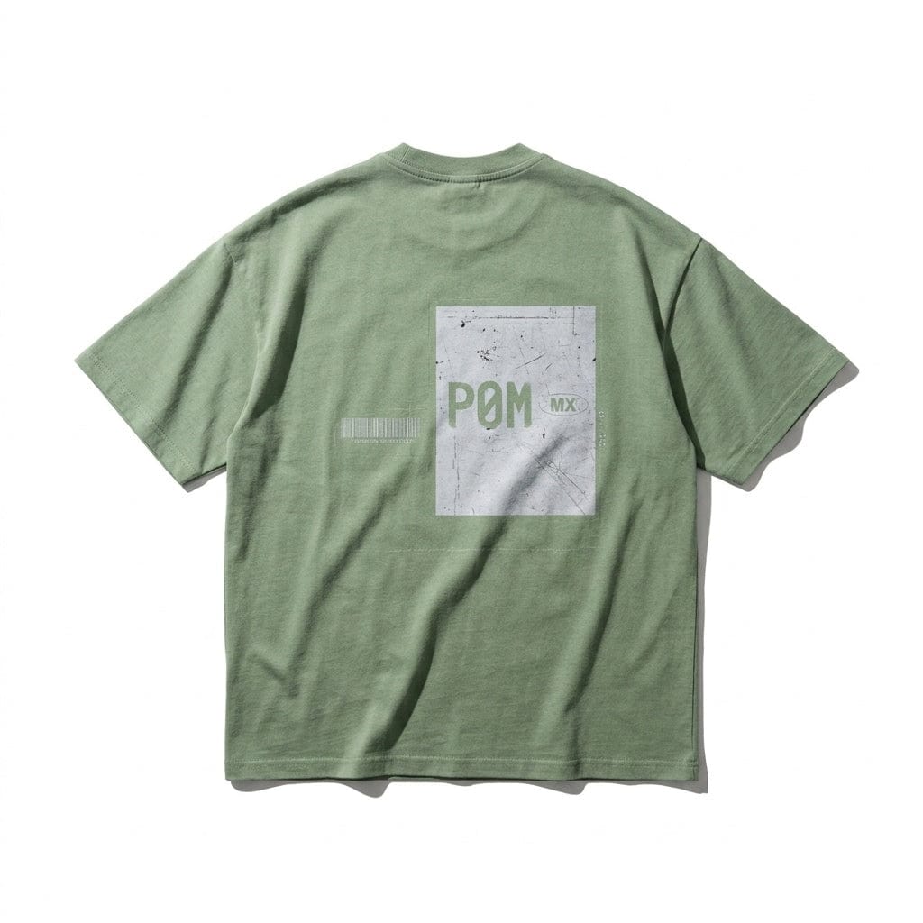 PØM ESSENTIALS — Barcode T-Shirt | 330gsm Cotton Pair Of Monkeys
