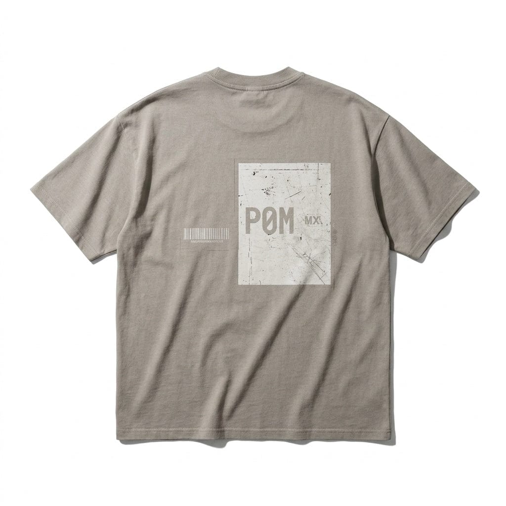 PØM ESSENTIALS — Barcode T-Shirt | 330gsm Cotton Pair Of Monkeys