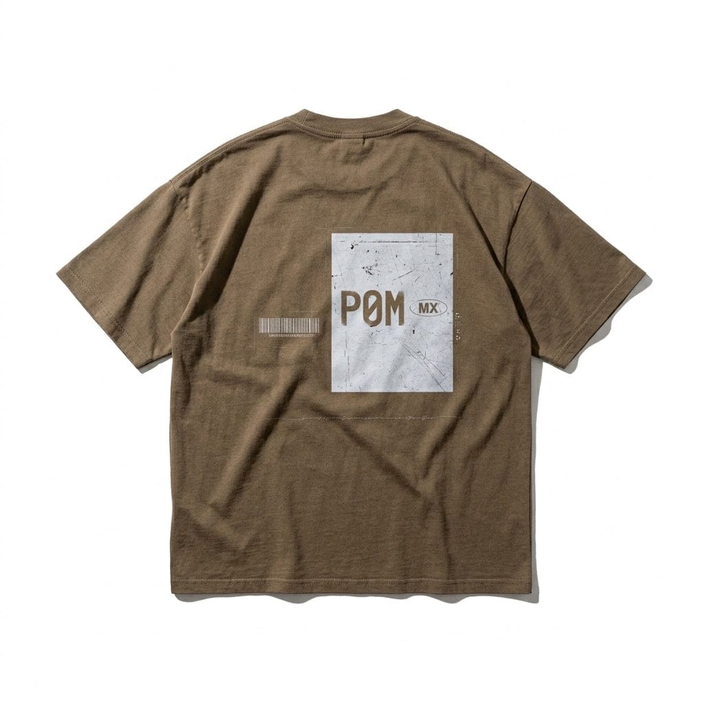 PØM ESSENTIALS — Barcode T-Shirt | 330gsm Cotton Pair Of Monkeys