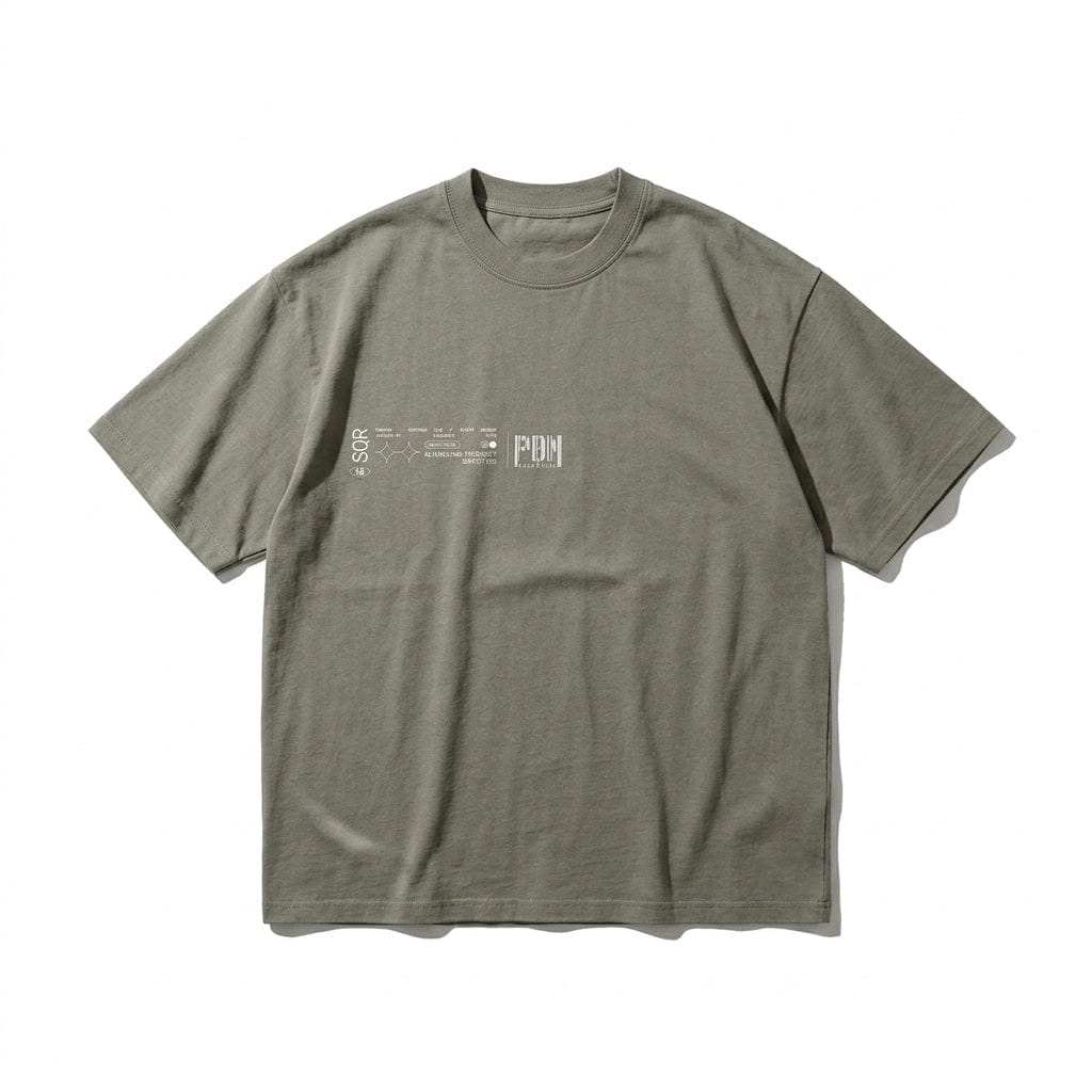 PØM ESSENTIALS — Barcode T-Shirt | 330gsm Cotton Pair Of Monkeys