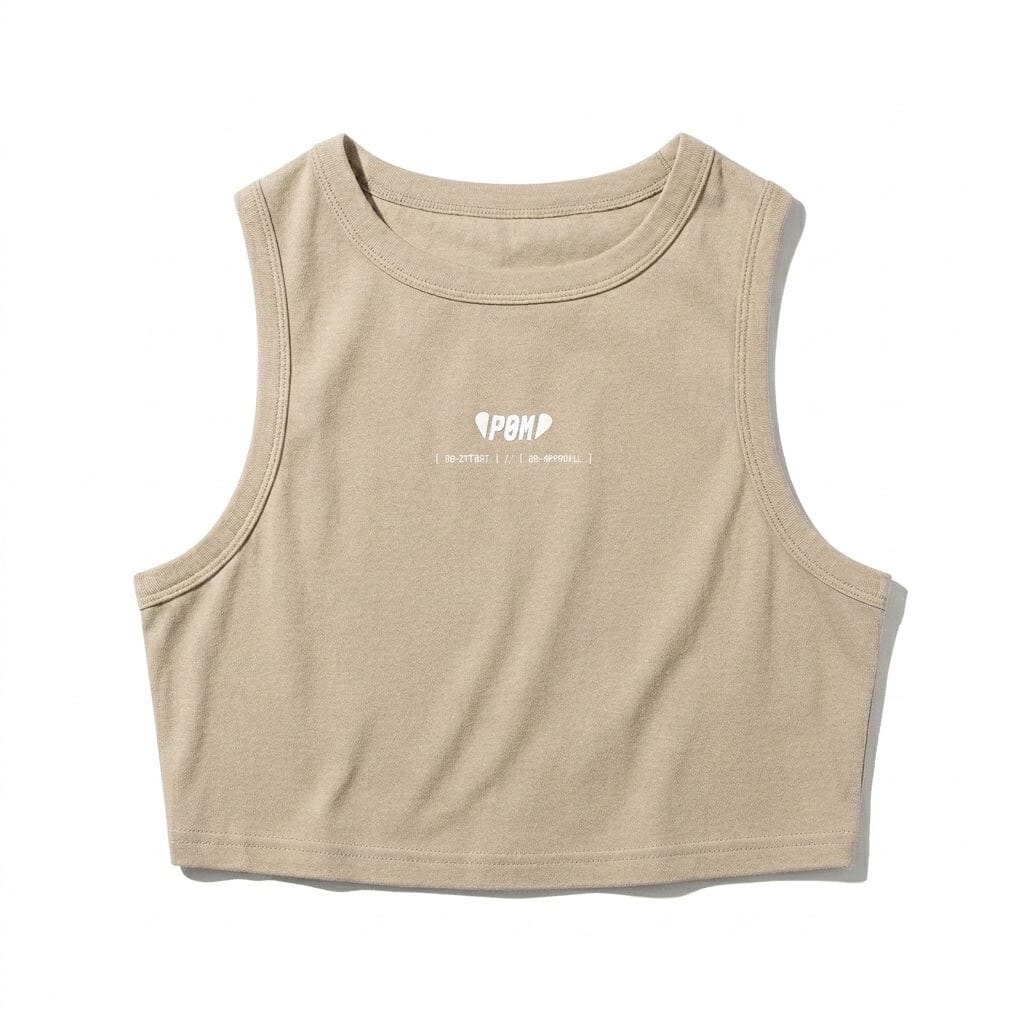 PØM ESSENTIALS — Tight Crewneck Crop Tank Pair Of Monkeys