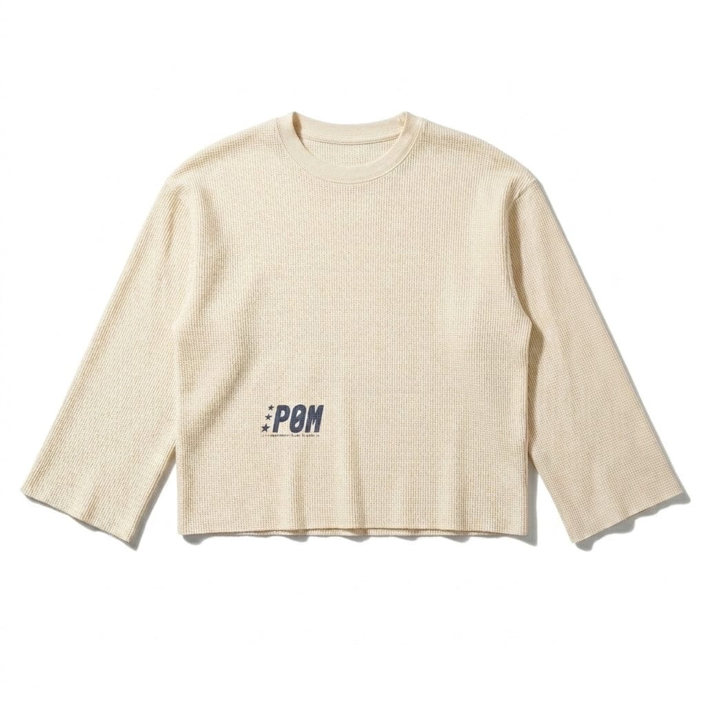 PØM ESSENTIALS — Coordinates Waffle Raw Edge T-Shirt | 220gsm Cotton Blend ODMPOD