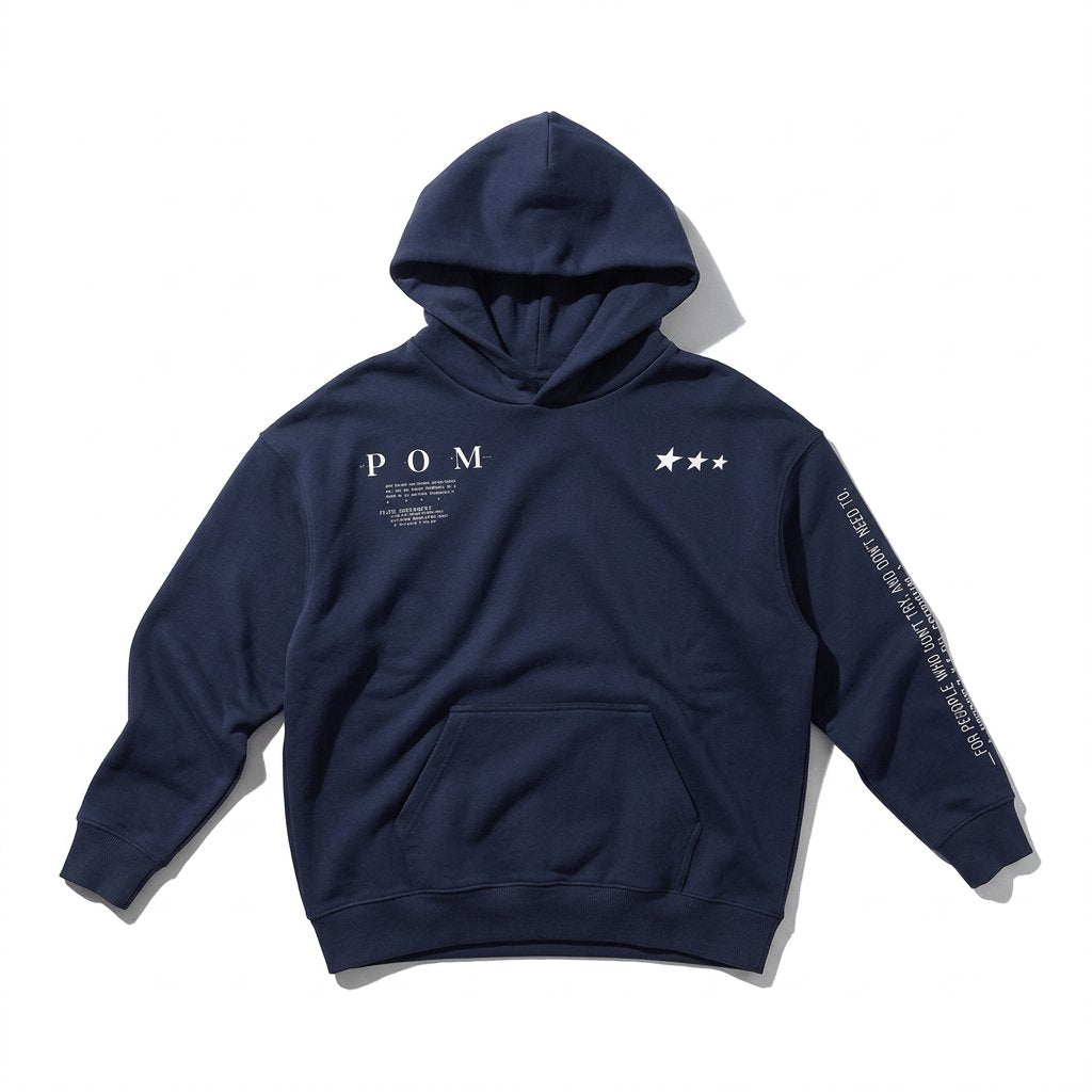 PØM ESSENTIALS — Boxy Oversized Hoodie [010] | 430gsm Heavyweight Pair Of Monkeys
