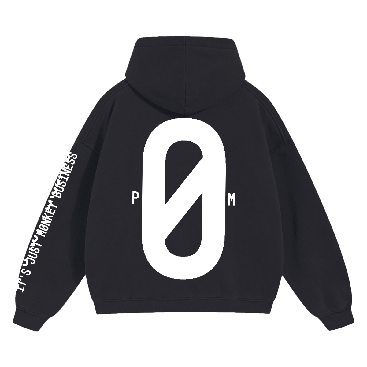 Unisex Cropped Drop Shoulder Heavyweight Oversized Hoodie(460GSM) Pair Of Monkeys