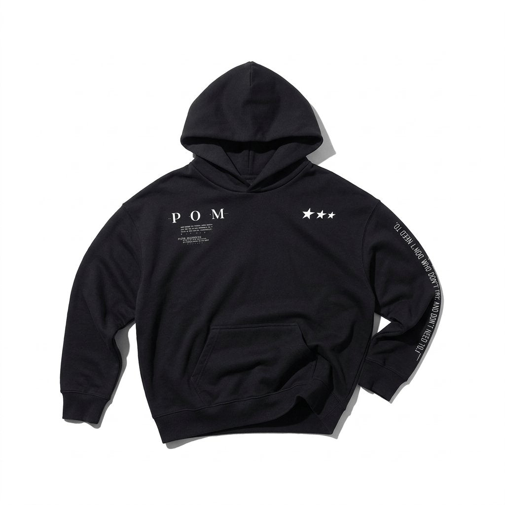 PØM ESSENTIALS — Boxy Oversized Hoodie [010] | 430gsm Heavyweight Pair Of Monkeys