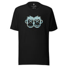Artistic Fusion: Original Patterned Design. T-shirt. Triangle.P2 - Pair Of Monkeys