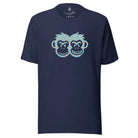 Artistic Fusion: Original Patterned Design. T-shirt. Triangle.P2 - Pair Of Monkeys