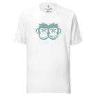 Artistic Fusion: Original Patterned Design. T-shirt. Triangle.P2 - Pair Of Monkeys