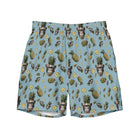 Artistic Fusion: Original Patterned Designs. Male Swim trunk. Pineapple Monkey - Pair Of Monkeys