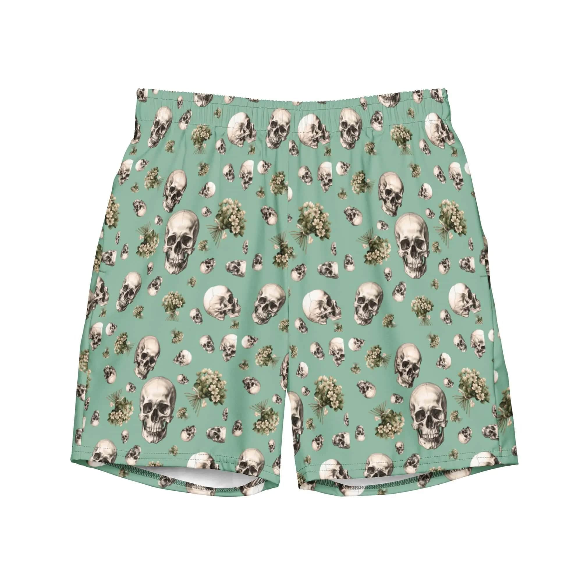 Artistic Fusion: Original Patterned  Designs. Male Swim trunk. Skulls. P2 - Pair Of Monkeys