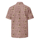 Artistic Fusion: Original Patterned Designs. Short Sleeve Shirt. Surfing Monkeys. - Pair Of Monkeys