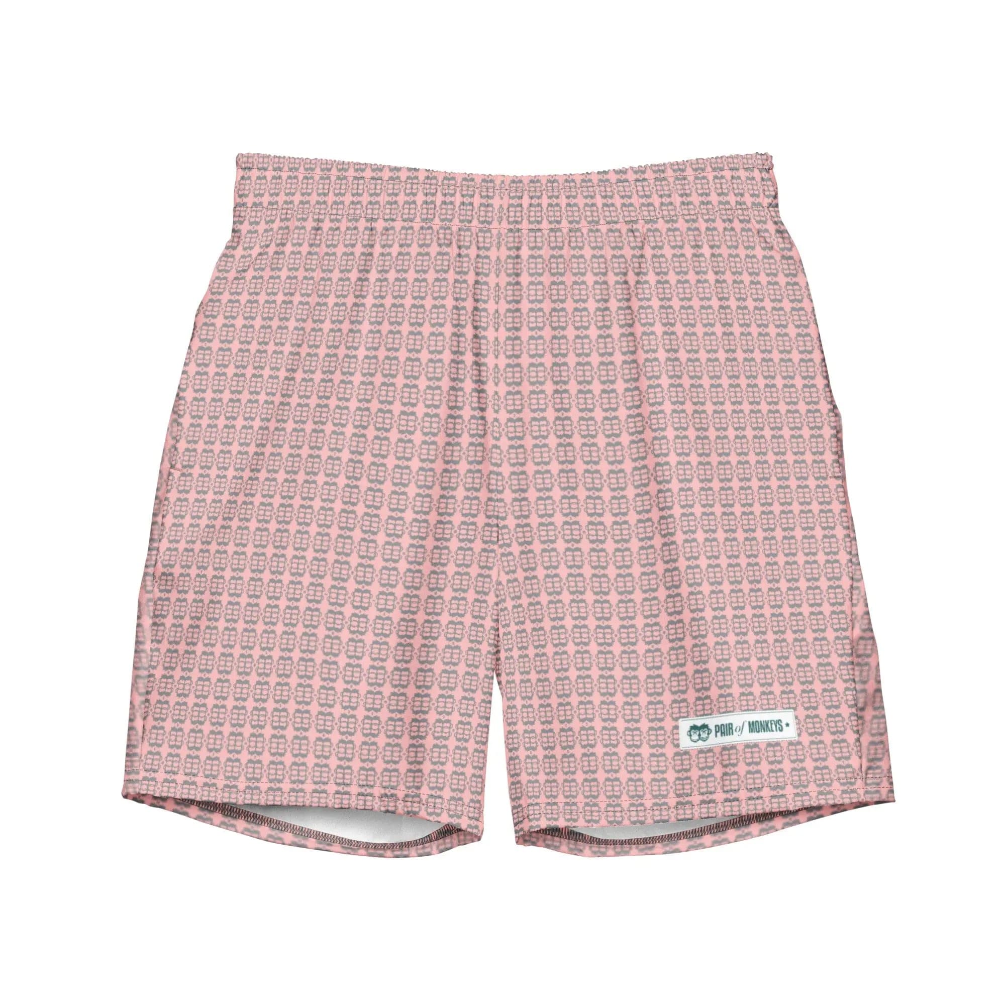 MB: Patterned Men's swim trunks - Soft Pink - Pair Of Monkeys