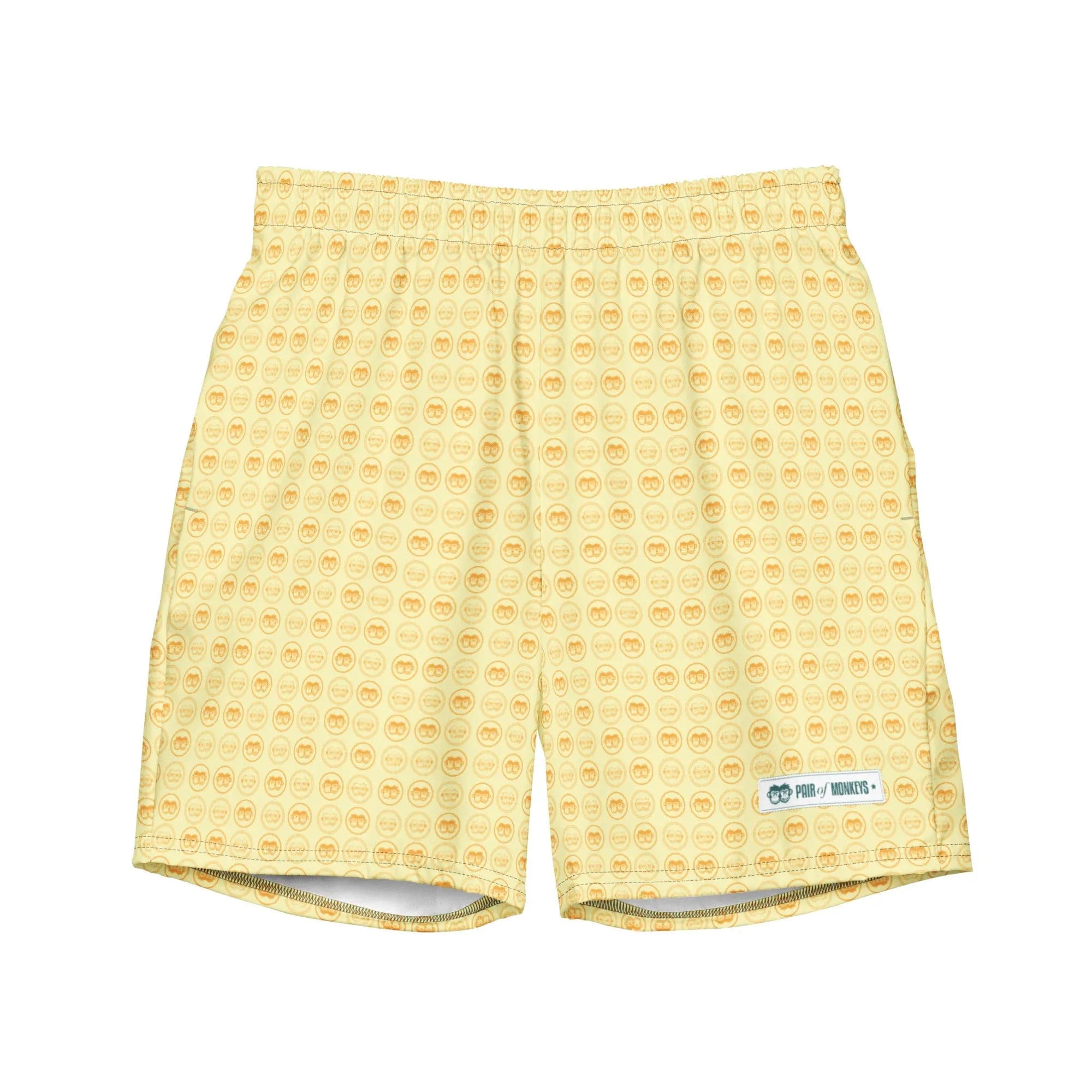 MB: Patterned Men's swim trunks - Yellow - Pair Of Monkeys