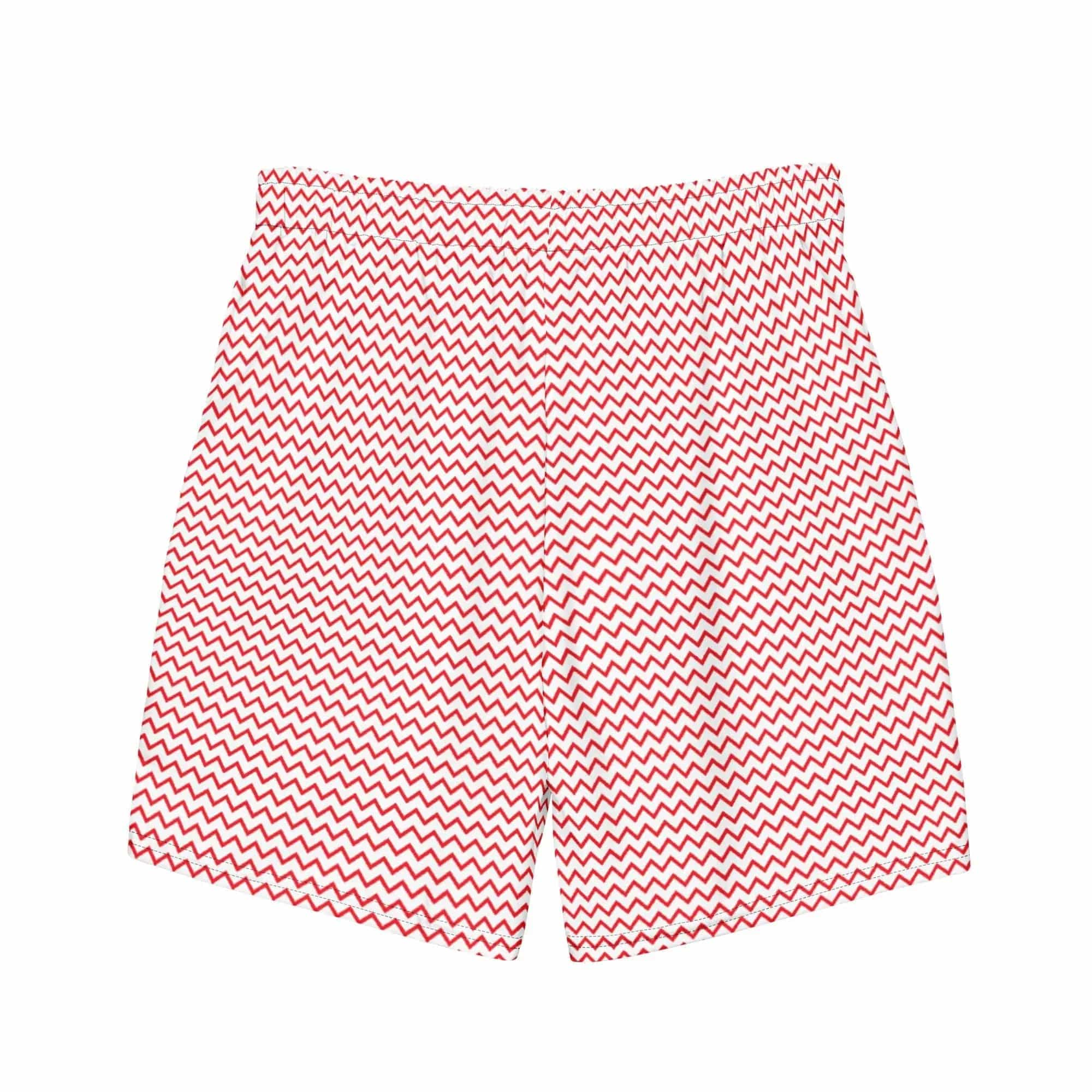 Original Patterned Men's swim trunks: red stripes - Pair Of Monkeys