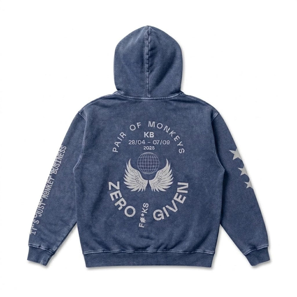 PØM ORIGINS — Snow Washed Hoodie | 420gsm Cotton Pair Of Monkeys