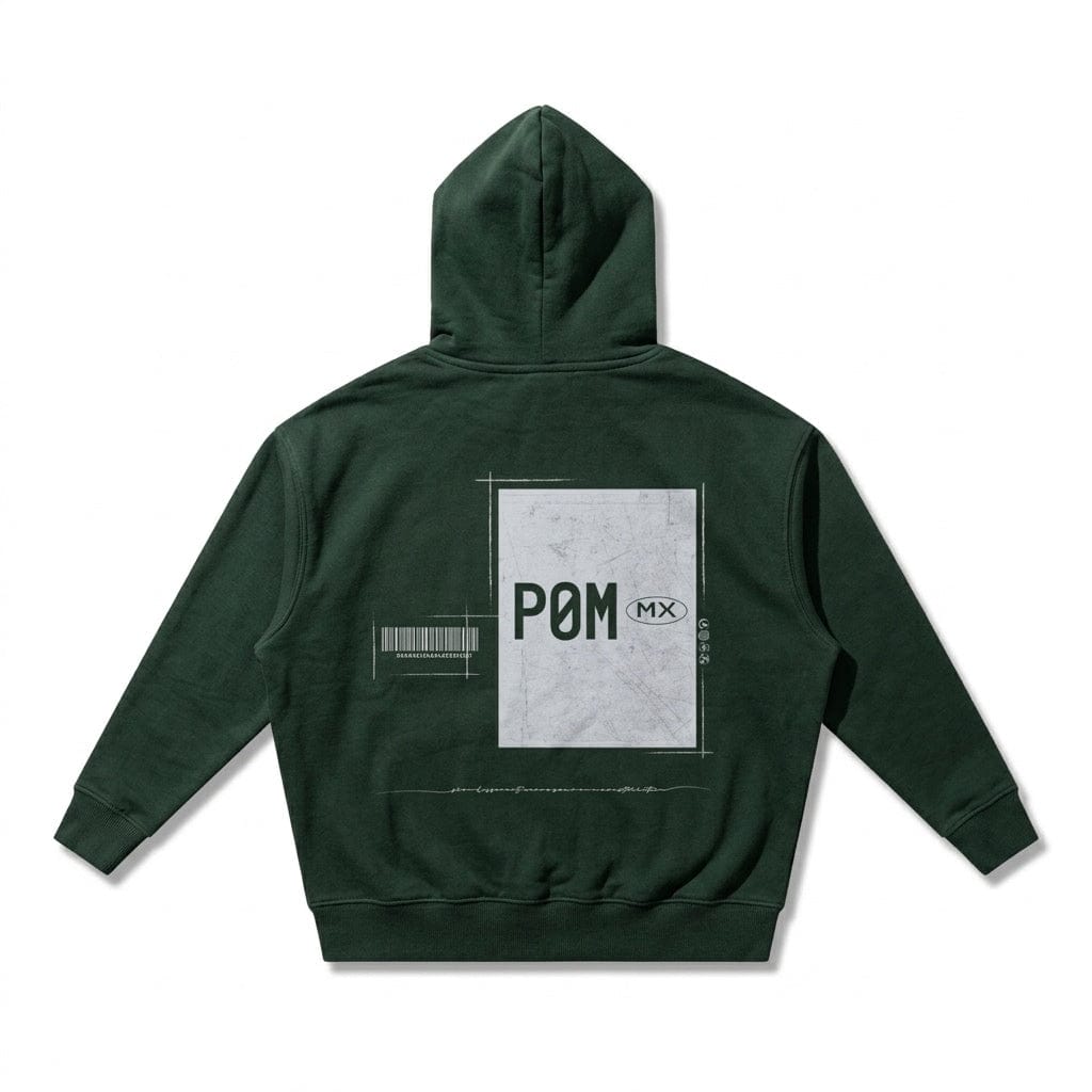 PØM ESSENTIALS — Drop-Shoulder Hoodie | 430gsm Cotton-Poly Pair Of Monkeys