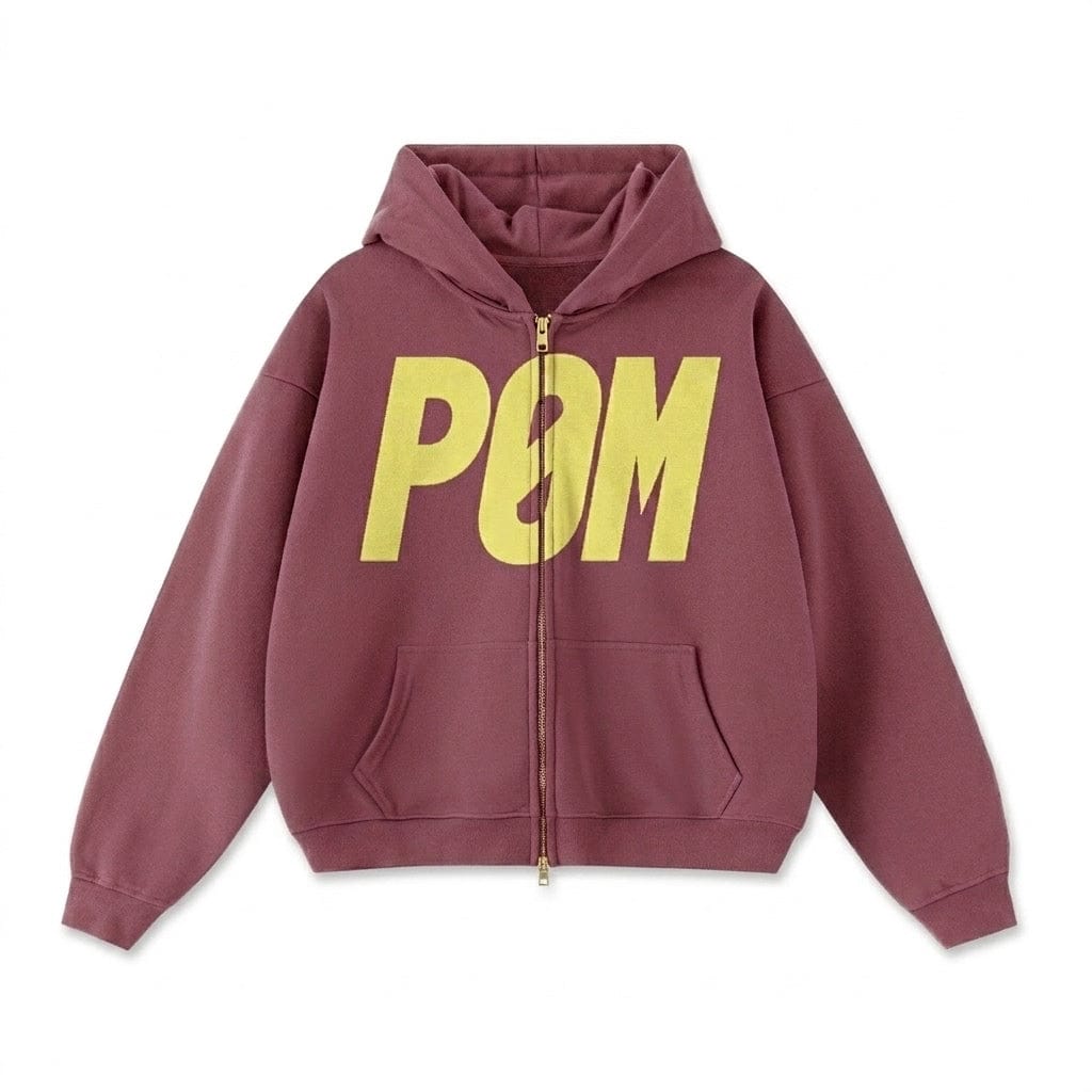 PØM ESSENTIALS — Cropped Zip-Up Hoodie | 460gsm Cotton Fleece Pair Of Monkeys